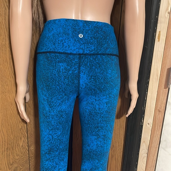 Lululemon" Wunder Under Pant III Luon Spray Jacquard shocking Blue Black - Picture 11 of 15